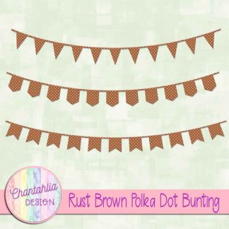 Free rust brown polka dot bunting