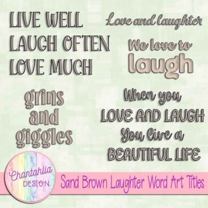 Free sand brown laughter word art titles