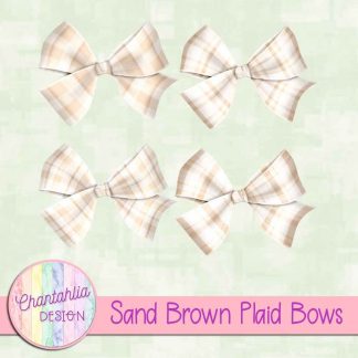 Free sand brown plaid bows