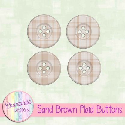 Free sand brown plaid buttons