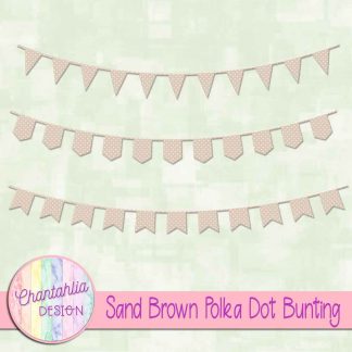 Free sand brown polka dot bunting