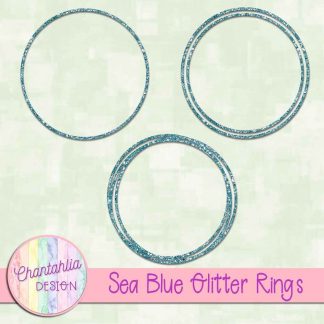 Free sea blue glitter rings