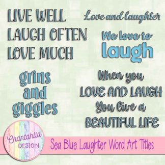 Free sea blue laughter word art titles