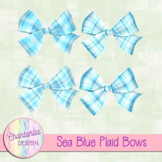 Free sea blue plaid bows