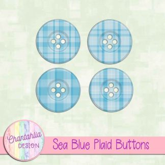 Free sea blue plaid buttons