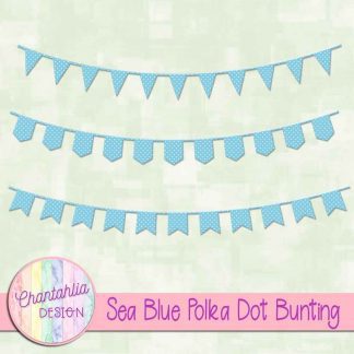 Free sea blue polka dot bunting