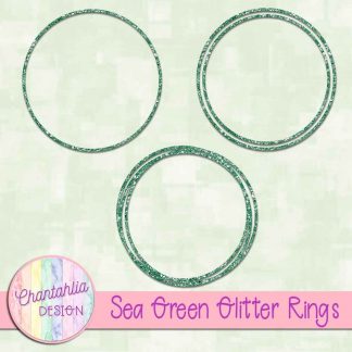 Free sea green glitter rings