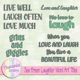 Free sea green laughter word art titles
