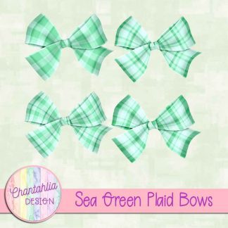 Free sea green plaid bows