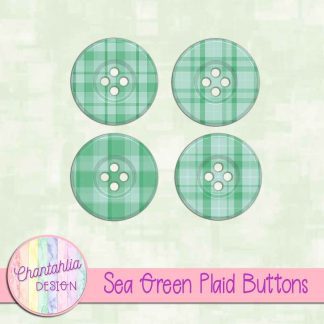Free sea green plaid buttons