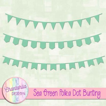 Free sea green polka dot bunting