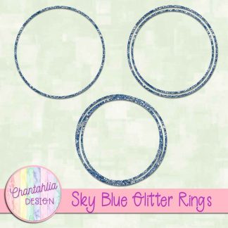 Free sky blue glitter rings