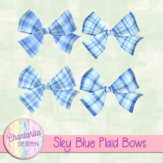 Free sky blue plaid bows