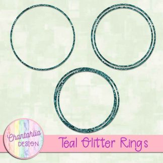 Free teal glitter rings