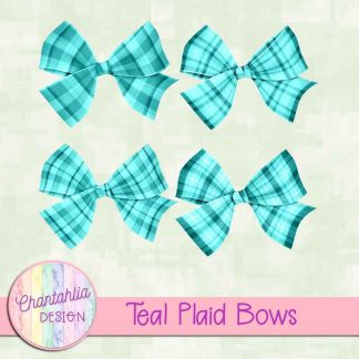 Free teal plaid bows