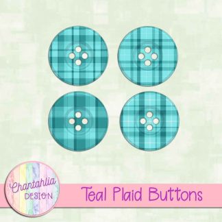 Free teal plaid buttons