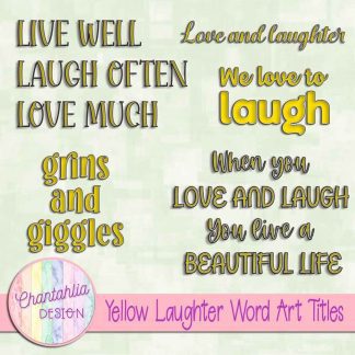 Free yellow laughter word art titles