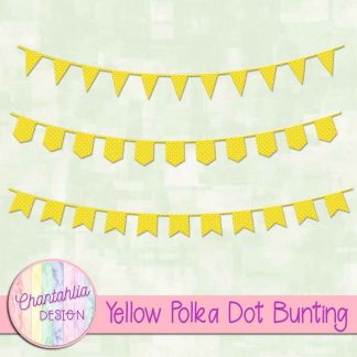 Free yellow polka dot bunting