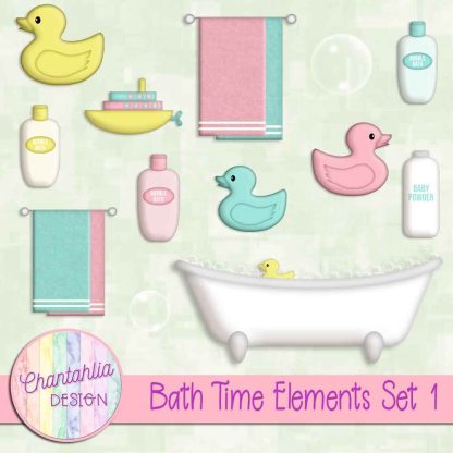 Free design elements in a Bath Time theme