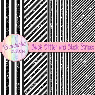 Free black glitter and black stripes digital papers