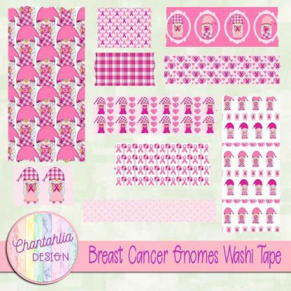 Free washi tape in a Breast Cancer Gnomes theme