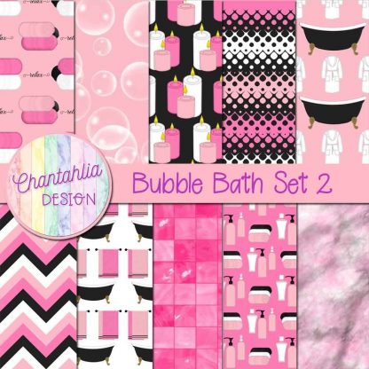 Free digital papers in a Bubble Bath theme