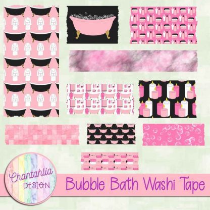 Free washi tape in a Bubble Bath theme.