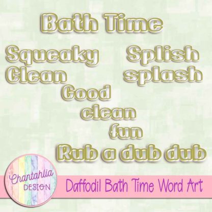 Free word art in a Bath Time theme.