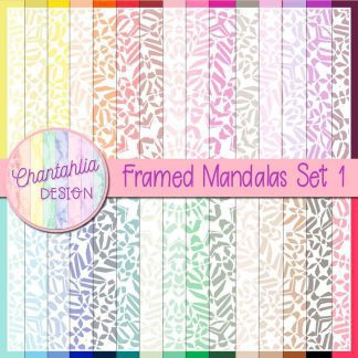 free digital papers featuring a framed mandala design.