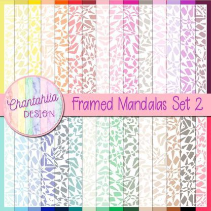 free digital papers featuring a framed mandala design.