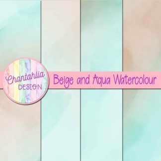 free beige and aqua watercolour digital papers