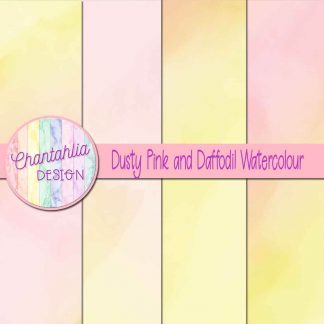 free dusty pink and daffodil watercolour digital papers