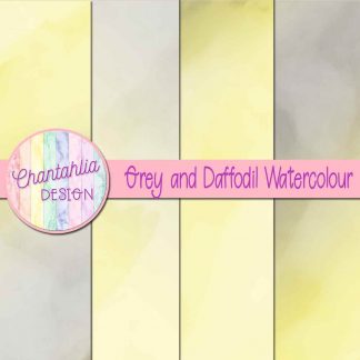 free grey and daffodil watercolour digital papers