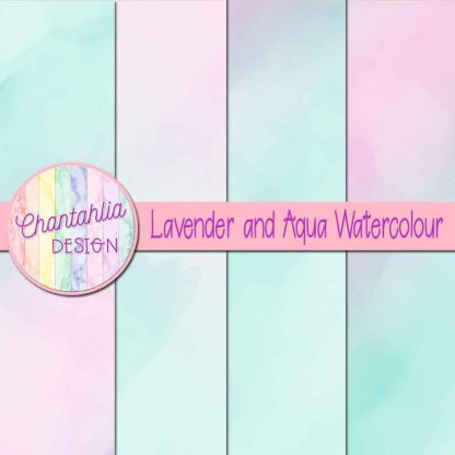 free lavender and aqua watercolour digital papers