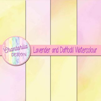 free lavender and daffodil watercolour digital papers