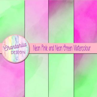 free neon pink and neon green watercolour digital papers