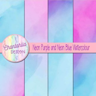 free neon purple and neon blue watercolour digital papers