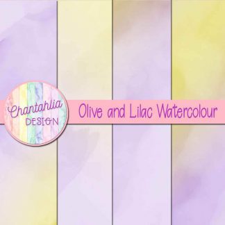 Free olive and lilac watercolour digital papers