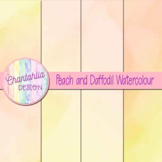 free peach and daffodil watercolour digital papers