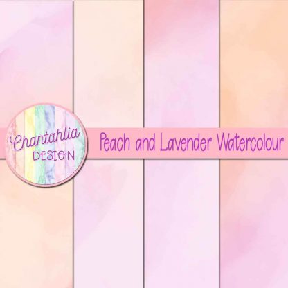 free peach and lavender watercolour digital papers