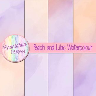 free peach and lilac watercolour digital papers