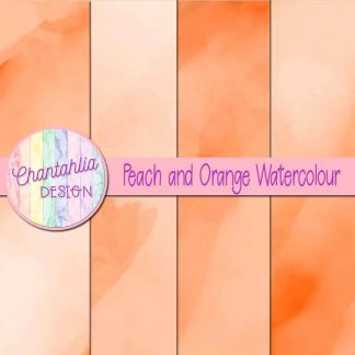 free peach and orange watercolour digital papers