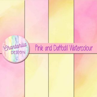free pink and daffodil watercolour digital papers