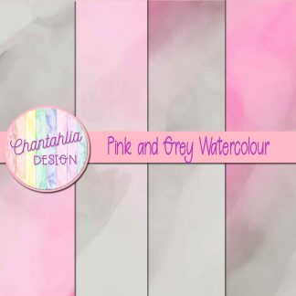 free pink and grey watercolour digital papers