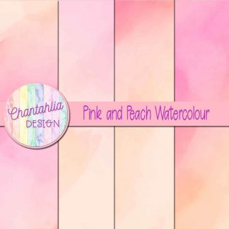free pink and peach watercolour digital papers
