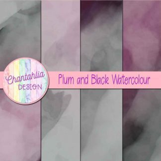 free plum and black watercolour digital papers