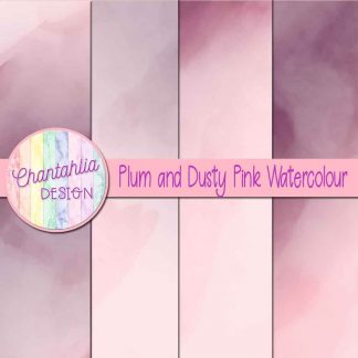 free plum and dusty pink watercolour digital papers