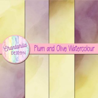 free plum and olive watercolour digital papers
