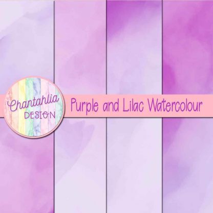 free purple and lilac watercolour digital papers