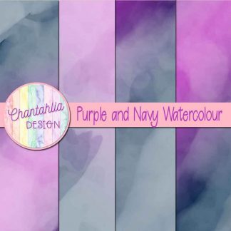 free purple and navy watercolour digital papers